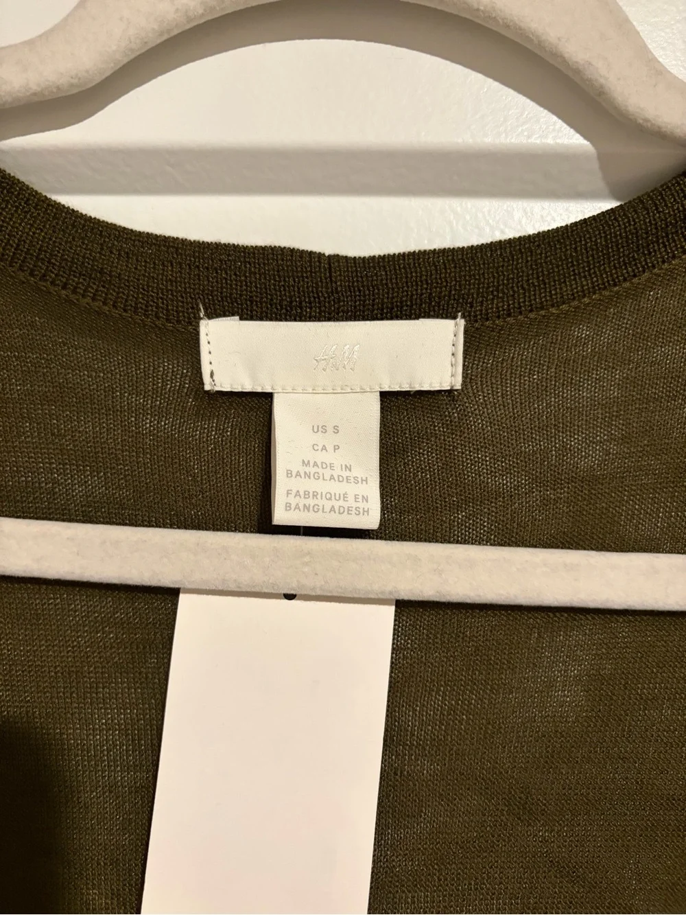 H&M Olive Green Long Sleeve Open-Front Cardigan